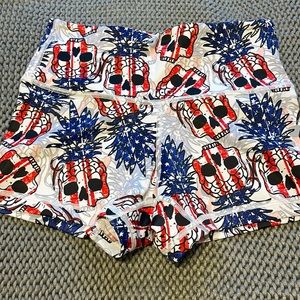 Combat Iron Apparel Patriotic Pineapple Skull Grenade Shorts